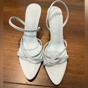 Pretty Little Thing Pointed Blue Strappy Heels